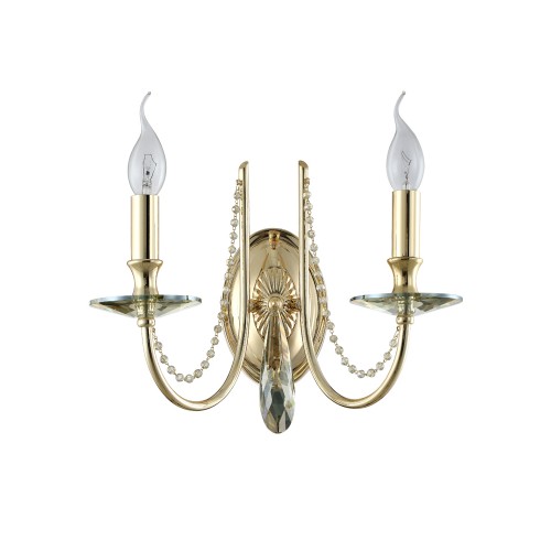 Бра Crystal Lux VICTORIA AP2 GOLD/AMBER