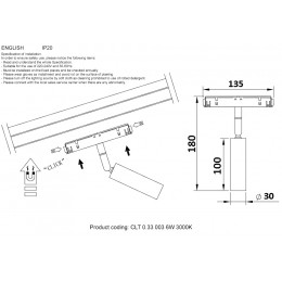 Светильник трековый магнитный Crystal Lux CLT 0.33 003 6W BL 3000K