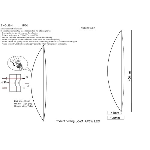 Бра Crystal Lux JOYA AP6W LED WH