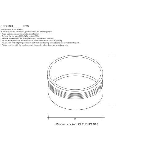 Декоративное кольцо внутреннее Crystal Lux CLT RING 013 WH