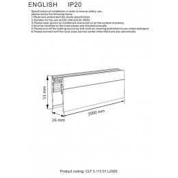 Шинопровод магнитный накладной Crystal Lux CLT 0.113 01 L2000 WH