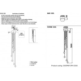 Светильник подвесной Crystal Lux GASPAR SP9 D300 WHITE