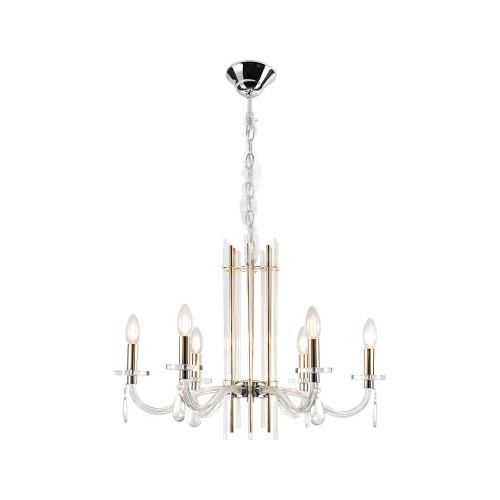 Люстра Crystal Lux AURELIO SP6 GOLD+CHROME/TRANSPARENT