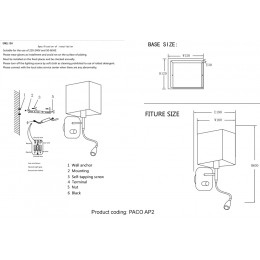 Бра Crystal Lux PACO AP2 CHROME/WHITE