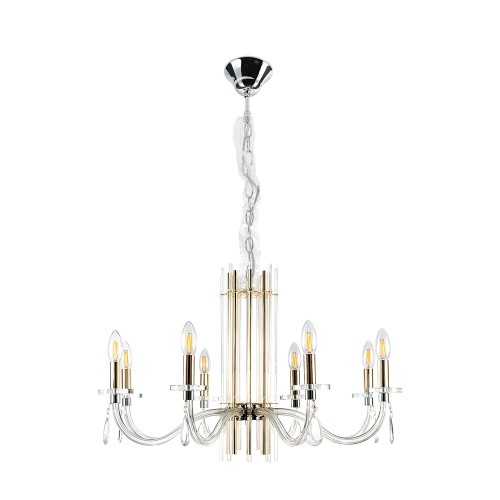 Люстра Crystal Lux AURELIO SP8 GOLD+CHROME/TRANSPARENT