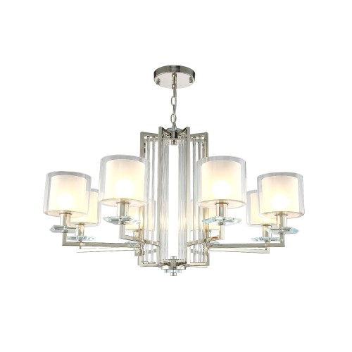 Люстра Crystal Lux NICOLAS SP-PL8 NICKEL/WHITE
