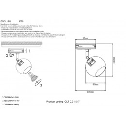Светильник однофазный Crystal Lux CLT 0.31 017 BL