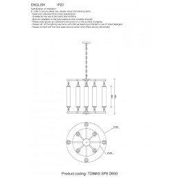 Люстра Crystal Lux TOMAS SP8 D650 BRASS