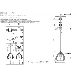 Светильник подвесной Crystal Lux VERANO SP1 TRANSPARENT
