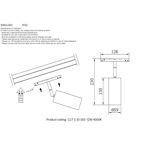 Crystal Lux Technical (CLT) Crystal Lux CLT 0.33 003 12W BS 4000K