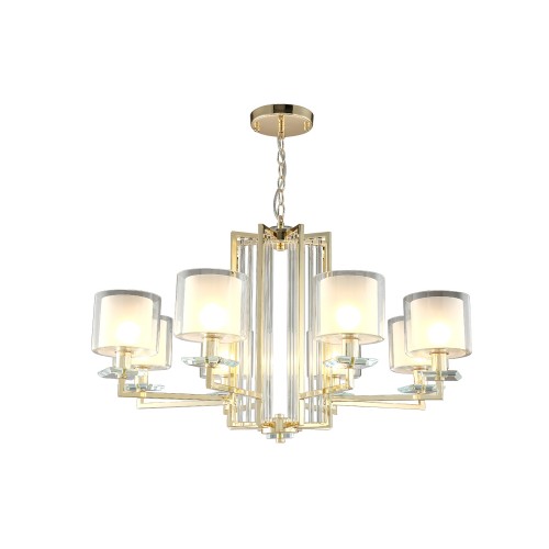 Люстра Crystal Lux NICOLAS SP-PL8 GOLD/WHITE
