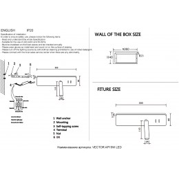 Бра Crystal Lux VECTOR AP15W LED WH