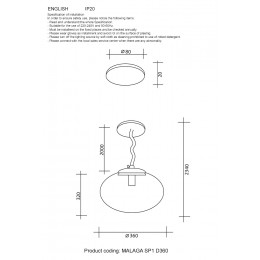 Светильник подвесной Crystal Lux MALAGA SP1 D360 COOPER