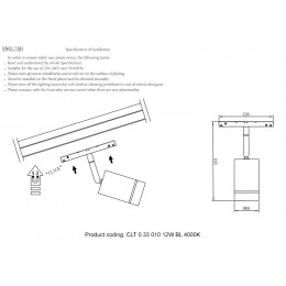 Светильник трековый магнитный Crystal Lux CLT 0.33 010 12W BL 4000K