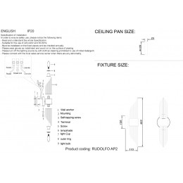 Бра Crystal Lux RUDOLFO AP2 BRASS