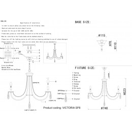 Люстра Crystal Lux VICTORIA SP8 GOLD/AMBER