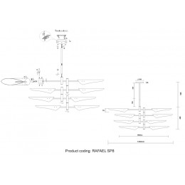 Люстра (без плафонов) Crystal Lux RAFAEL SP8 CHROME