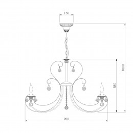 Люстра с хрустальным декором 3305/12 Eurosvet