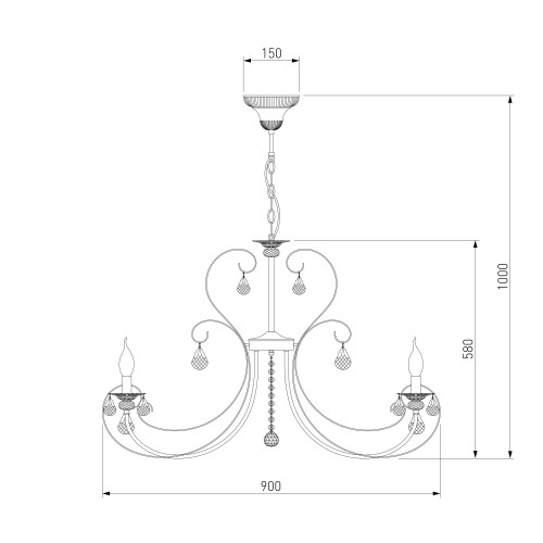 Люстра с хрустальным декором 3305/12 Eurosvet
