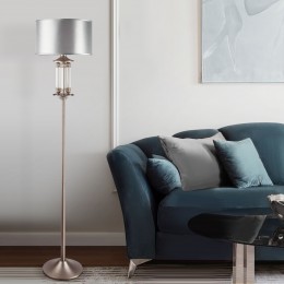 Напольный светильник с тканевым абажуром 01046/1 сатин-никель Eurosvet