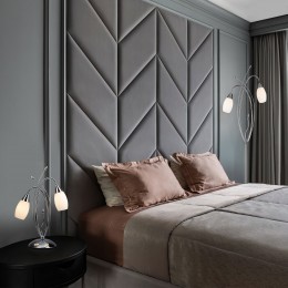 Напольный светильник со стеклянными плафонами 22080/2F хром Eurosvet