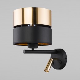 Настенный светильник с тканевым абажуром 10434 Hilton Black Gold TK Lighting