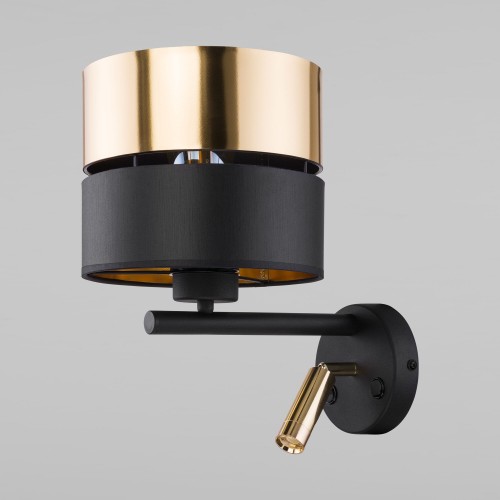 Настенный светильник с тканевым абажуром 10434 Hilton Black Gold TK Lighting