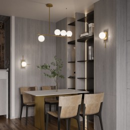 НАСТЕННЫЙ СВЕТИЛЬНИК СО СТЕКЛЯННЫМ ПЛАФОНОМ 40036/1 латунь Eurosvet