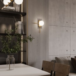 НАСТЕННЫЙ СВЕТИЛЬНИК СО СТЕКЛЯННЫМ ПЛАФОНОМ 40036/1 латунь Eurosvet