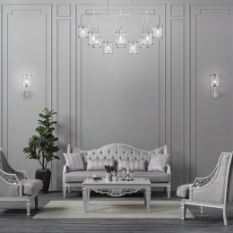 НАСТЕННЫЙ СВЕТИЛЬНИК СО СТЕКЛЯННЫМ ПЛАФОНОМ 60144/1 хром Eurosvet