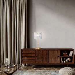 Настольный светильник со стеклянным плафоном 01116/1 золото Bogate's