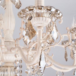 Подвесная люстра с хрусталем 3281/8 белый с золотом Eurosvet