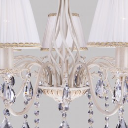 Подвесная люстра с тканевыми абажурами 3637/7 белый с золотом Eurosvet