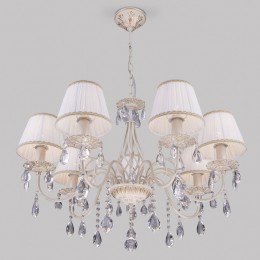 Подвесная люстра с тканевыми абажурами 3637/7 белый с золотом Eurosvet