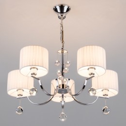 Подвесная люстра с тканевыми абажурами 60095/5 хром Eurosvet