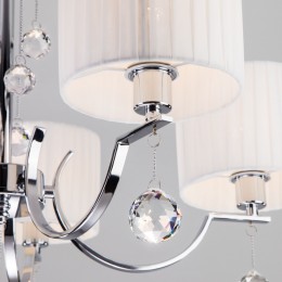 Подвесная люстра с тканевыми абажурами 60095/5 хром Eurosvet