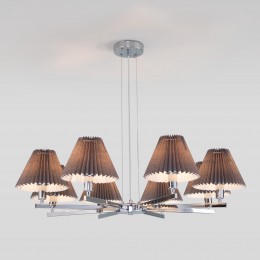 Подвесная люстра с тканевыми абажурами 60136/8 хром/графит Eurosvet