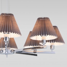 Подвесная люстра с тканевыми абажурами 60136/8 хром/графит Eurosvet