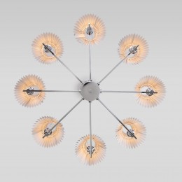 Подвесная люстра с тканевыми абажурами 60136/8 хром/графит Eurosvet