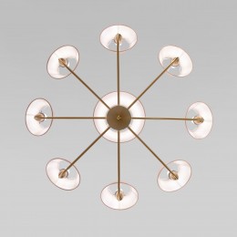 Подвесная люстра с тканевыми абажурами 60154 латунь Eurosvet