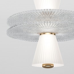 Подвесной светильник с акриловыми и стеклянными плафонами 40028/1 LED белый Eurosvet