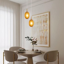 Подвесной светильник со стеклянным плафоном 50266/1 янтарный Eurosvet