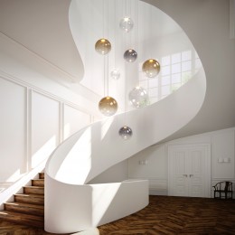 Подвесной светодиодный светильник со стеклянным плафоном 50231/1 LED янтарный Eurosvet