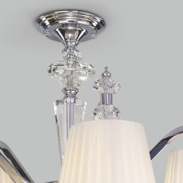 Потолочная люстра с тканевыми абажурами 60122/5 хром Eurosvet
