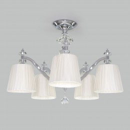 Потолочная люстра с тканевыми абажурами 60122/5 хром Eurosvet