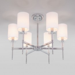 Потолочная люстра с тканевыми абажурами 60132/6 хром Eurosvet