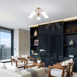 Потолочная люстра со стеклянными плафонами 30149/5 золото Eurosvet