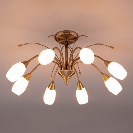 Потолочная люстра со стеклянными плафонами 30280/8 античная бронза Eurosvet