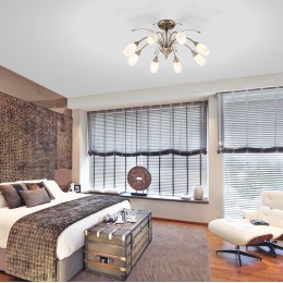 Потолочная люстра со стеклянными плафонами 30280/8 античная бронза Eurosvet