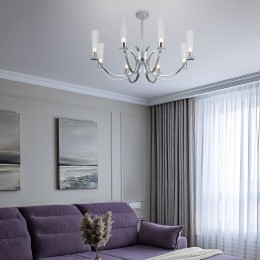 Потолочная люстра со стеклянными плафонами 60141/8 хром Eurosvet